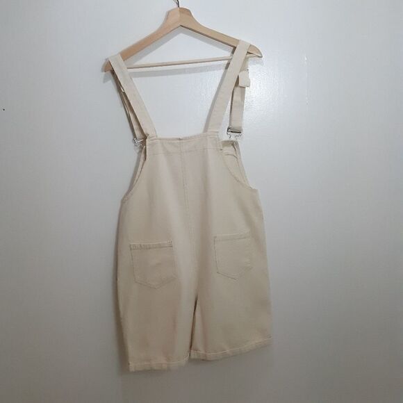 Tiësto Cream Denim Dungaree Romper - Picture 2 of 10